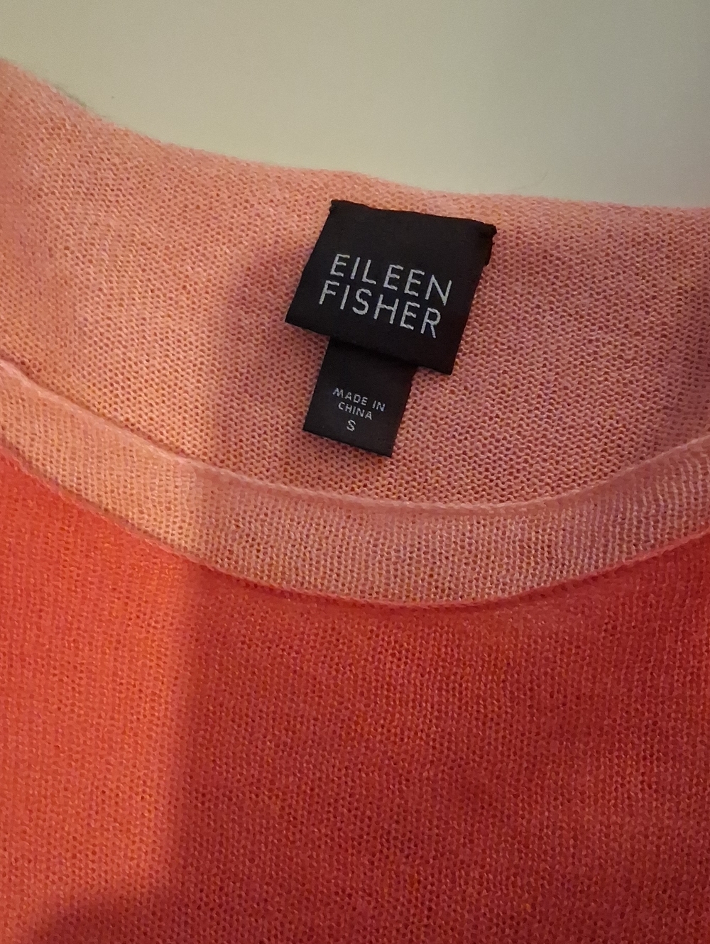 Eileen Fisher Salmon Crew Neck Sweater, Viscose & Wool, Small. EUC. - Picture 6 of 8